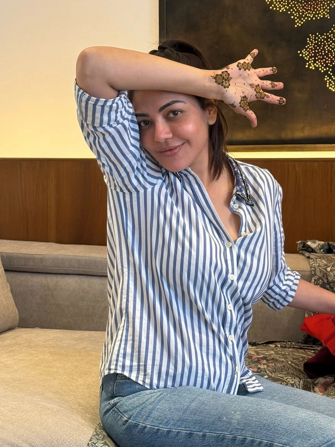 Kajal Aggarwal Karwa Chauth Celebrations with Husband Gautam Kitchlu