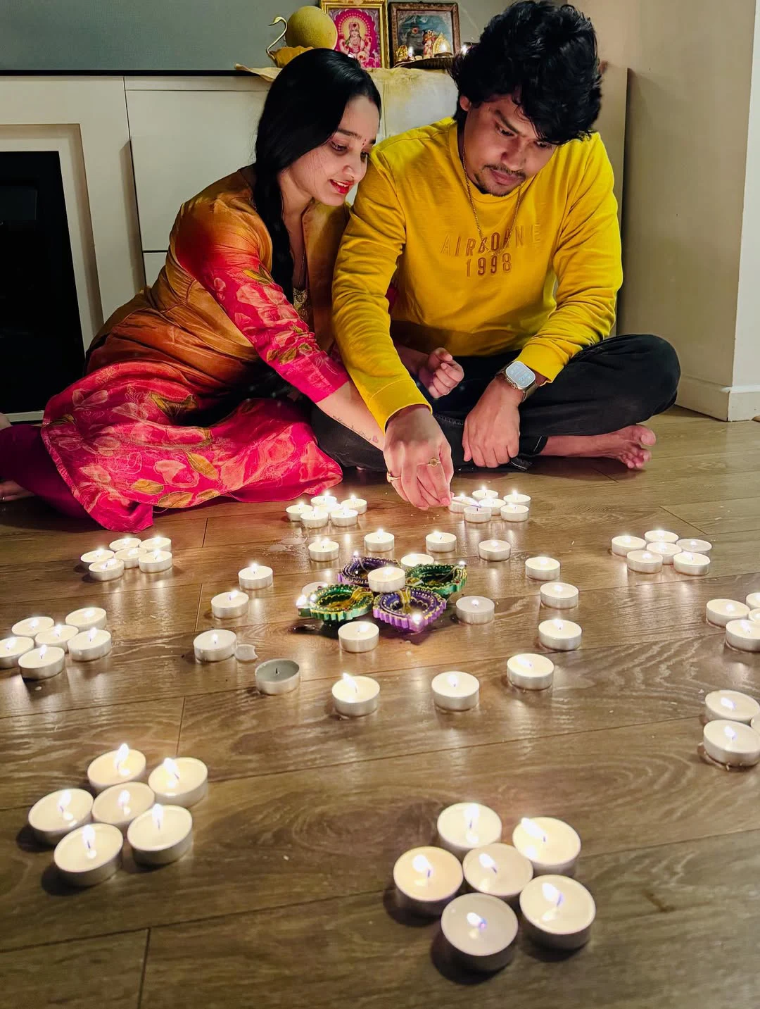 Jabardasth Kevvu Kartheek Diwali Celebrations with Wife