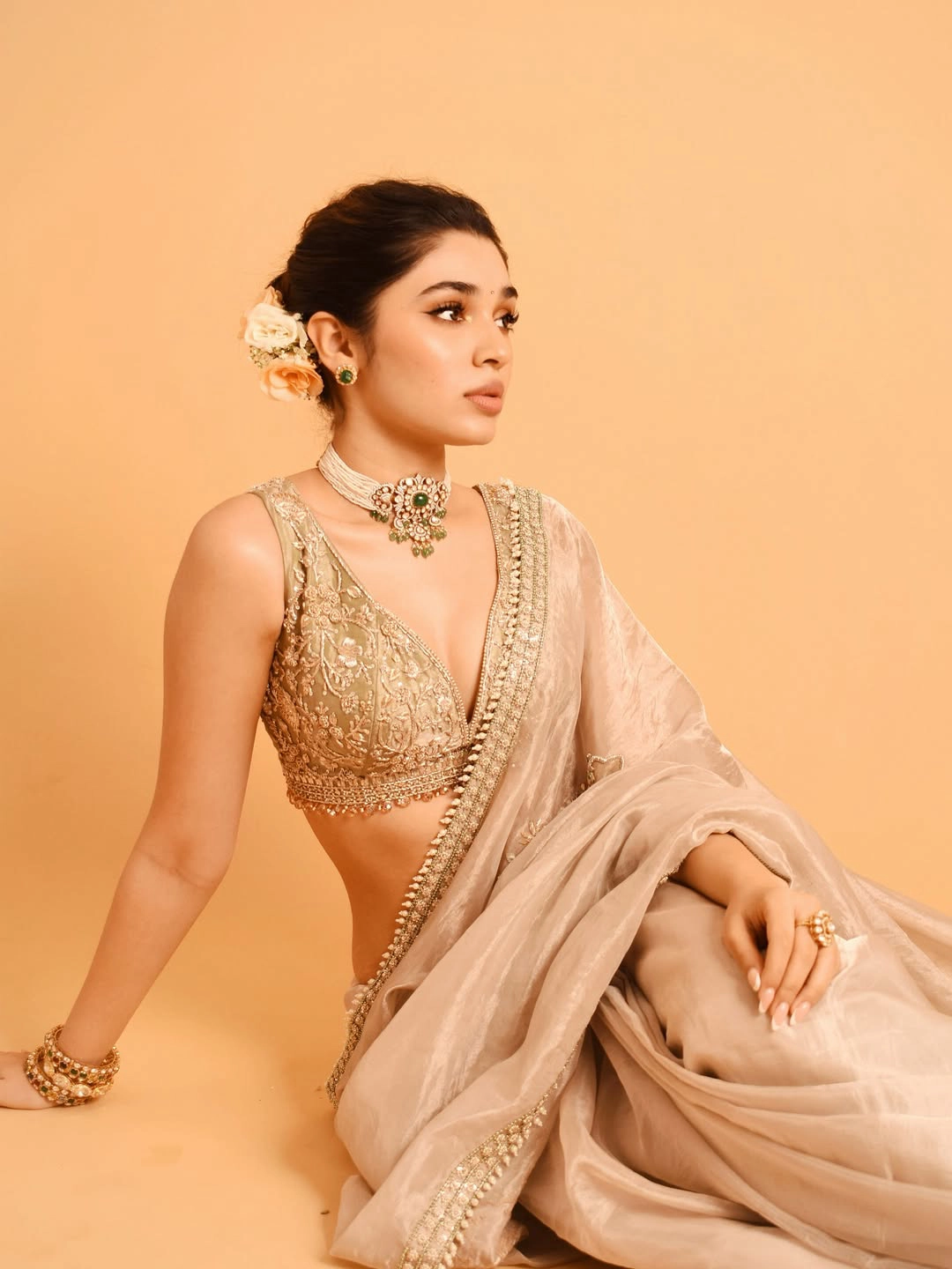Krithi Shetty Shines in Saree for Diwali