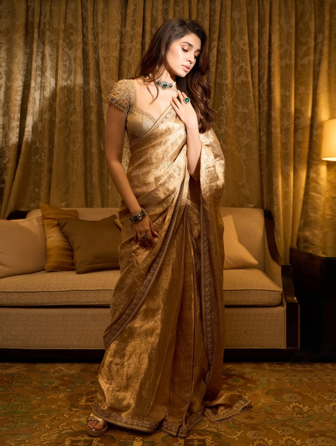 Krithi Shetty Shines in Saree for Diwali