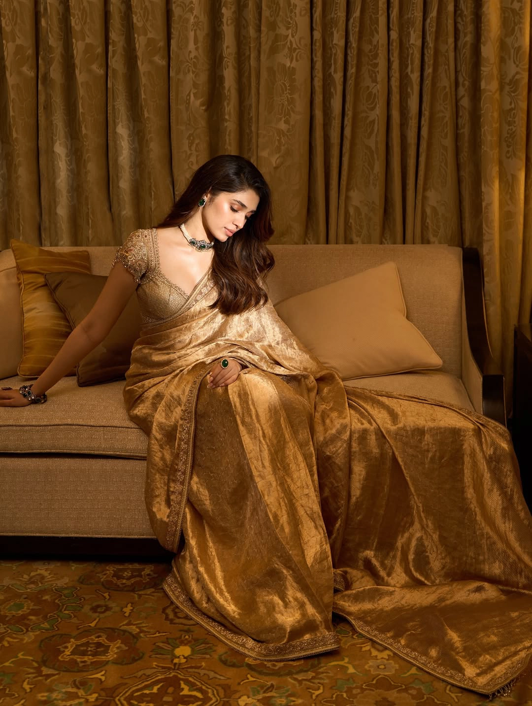 Krithi Shetty Shines in Saree for Diwali