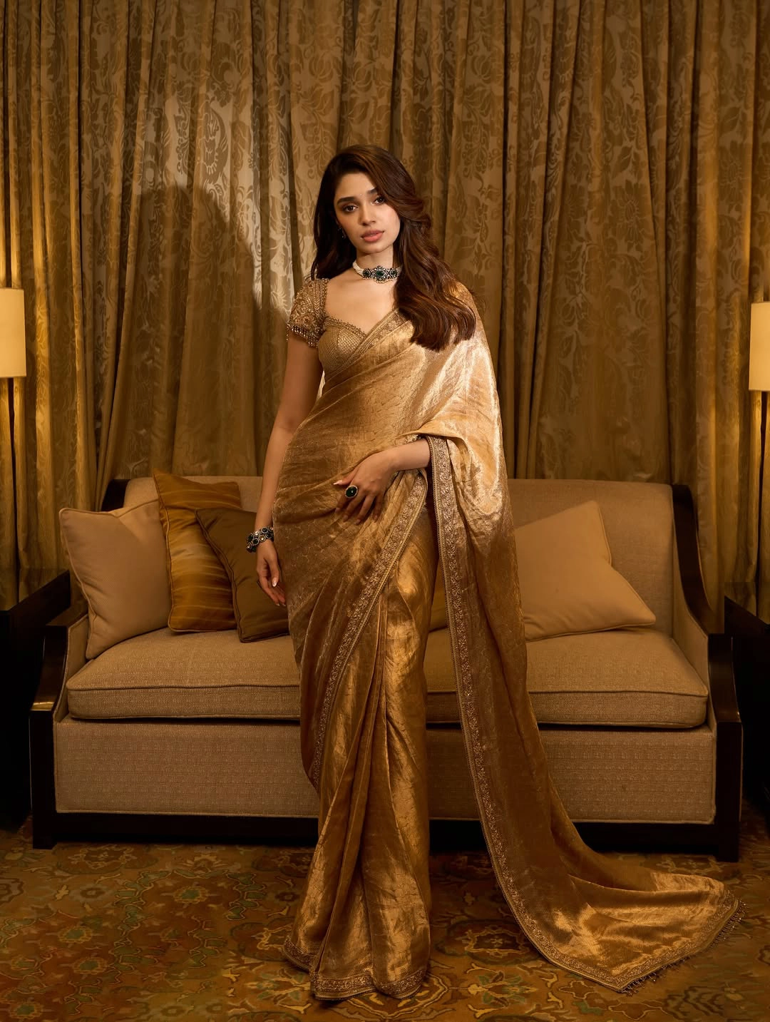 Krithi Shetty Shines in Saree for Diwali