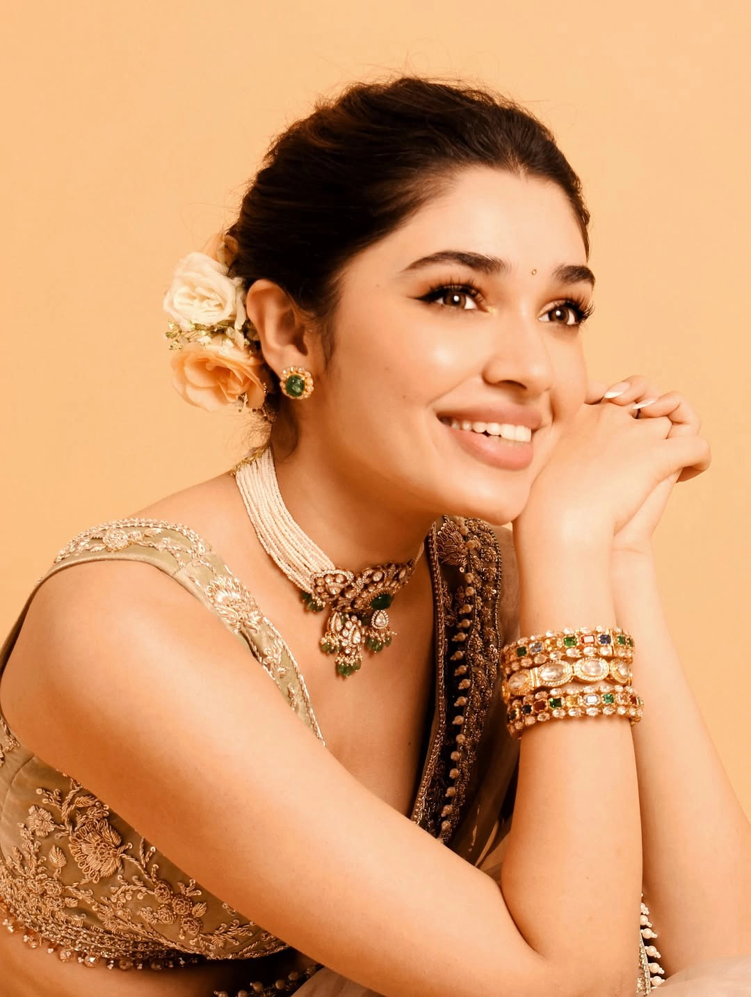 Krithi Shetty Shines in Saree for Diwali