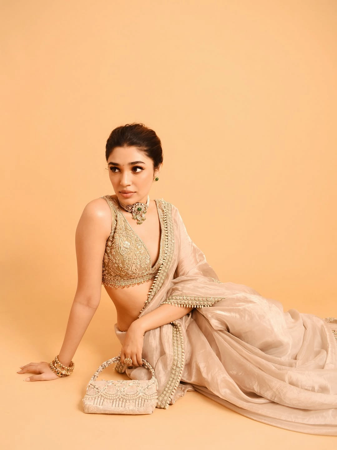 Krithi Shetty Shines in Saree for Diwali