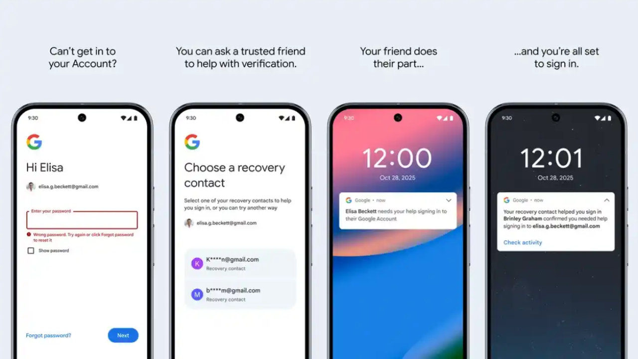 Lock Google Account : గుడ్ న్యూస్.. మీ గూగుల్ అకౌంట్ లాక్ అయిందా? ఇకపై మీ ఫ్రెండ్స్ను అడిగి రికవరీ చేసుకోవచ్చు.. సెటప్ ఎలాగంటే? Lock Google Account : గుడ్ న్యూస్.. మీ గూగుల్ అకౌంట్ లాక్ అయిందా? ఇకపై మీ ఫ్రెండ్స్ను అడిగి రికవరీ చేసుకోవచ్చు.. సెటప్ ఎలాగంటే?