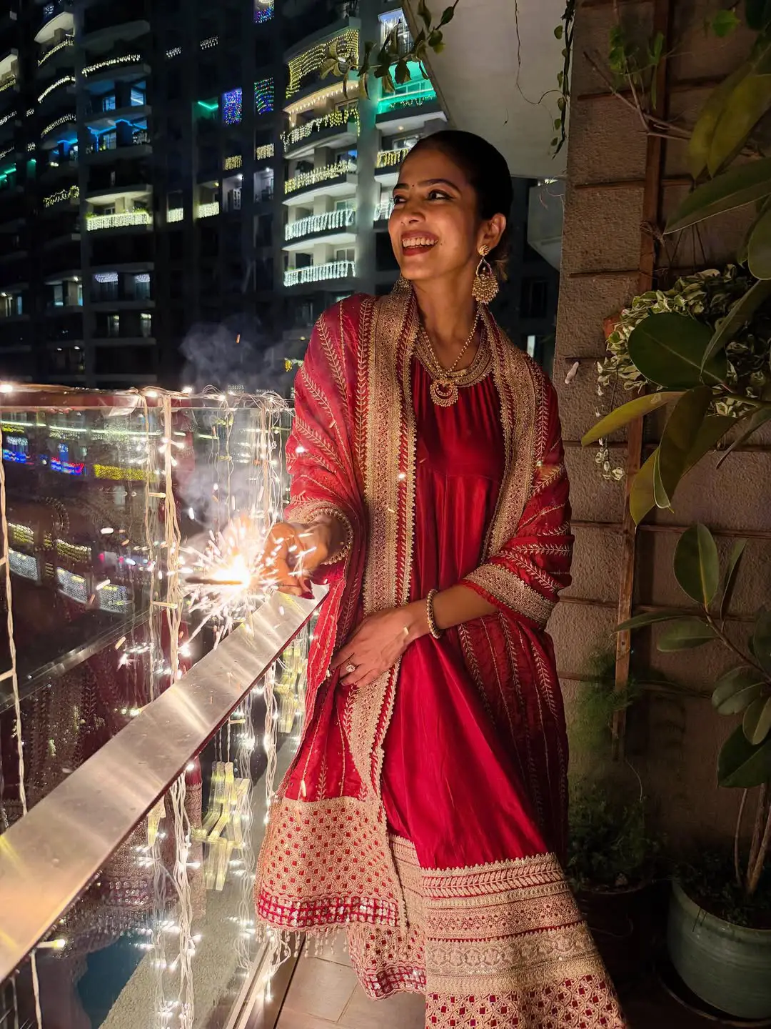 Malavika Mohanan celebrates Diwali with her family