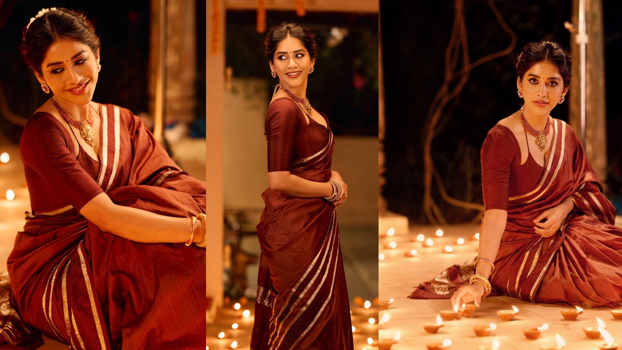 Nabha Natesh : దీపావళి స్పెషల్.. దీపాల వెలుగుల్లో చీరకట్టులో నభా నటేష్ మెరుపులు..