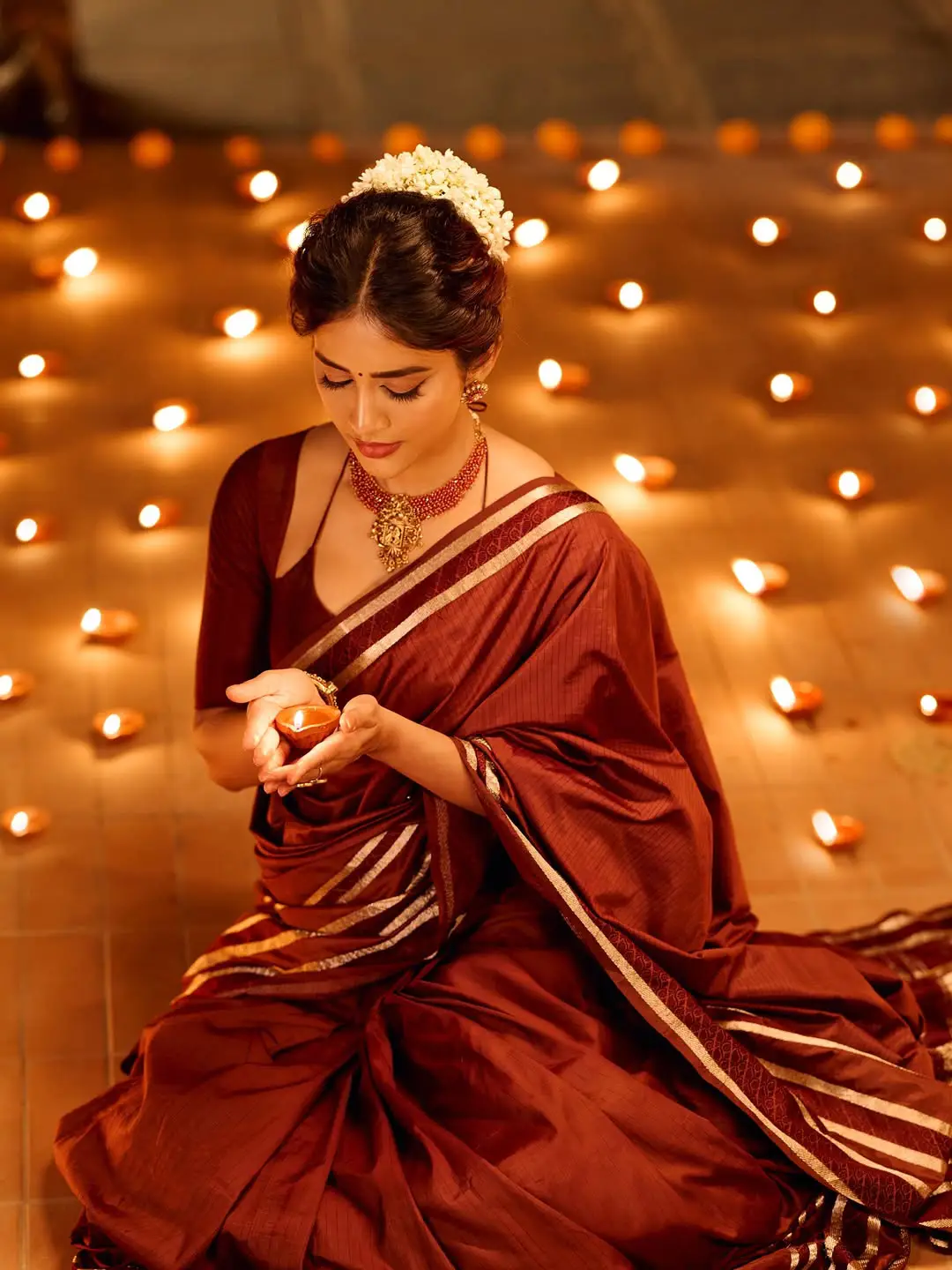 Nabha Natesh Diwali celebration photos are going viral on social media.