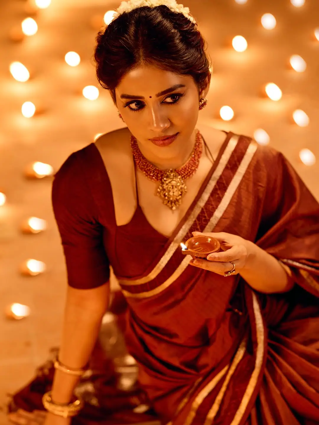 Nabha Natesh Diwali celebration photos are going viral on social media.
