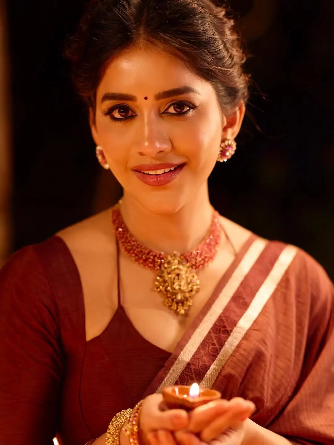 Nabha Natesh Diwali celebration photos are going viral on social media.
