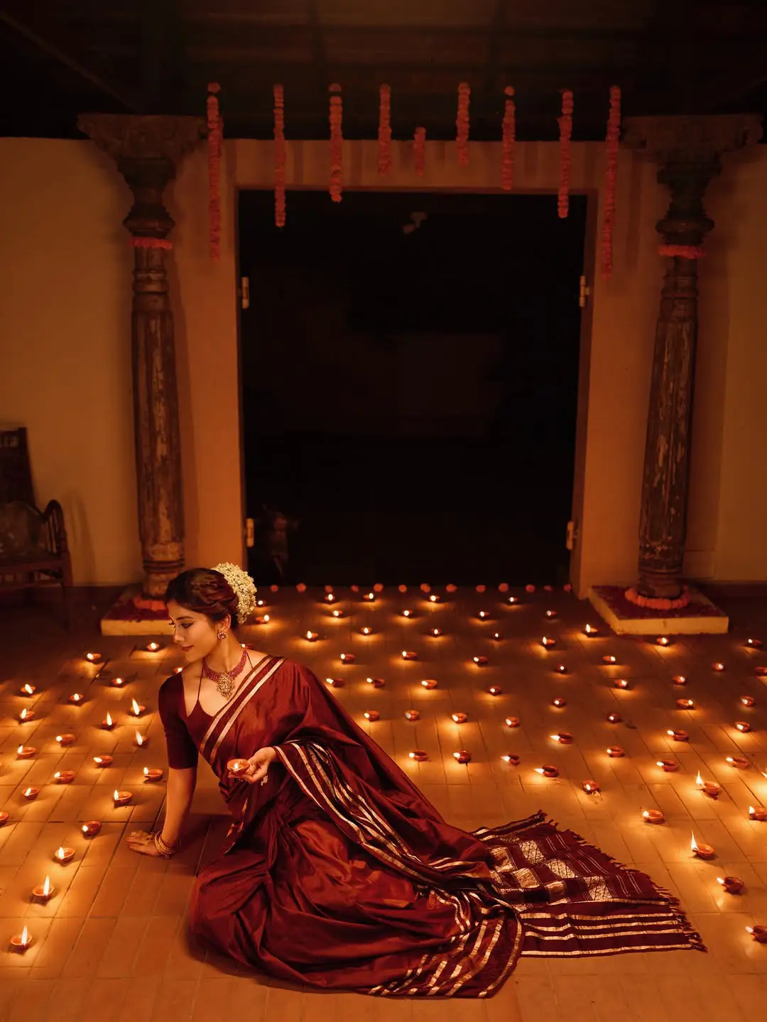 Nabha Natesh Diwali celebration photos are going viral on social media.