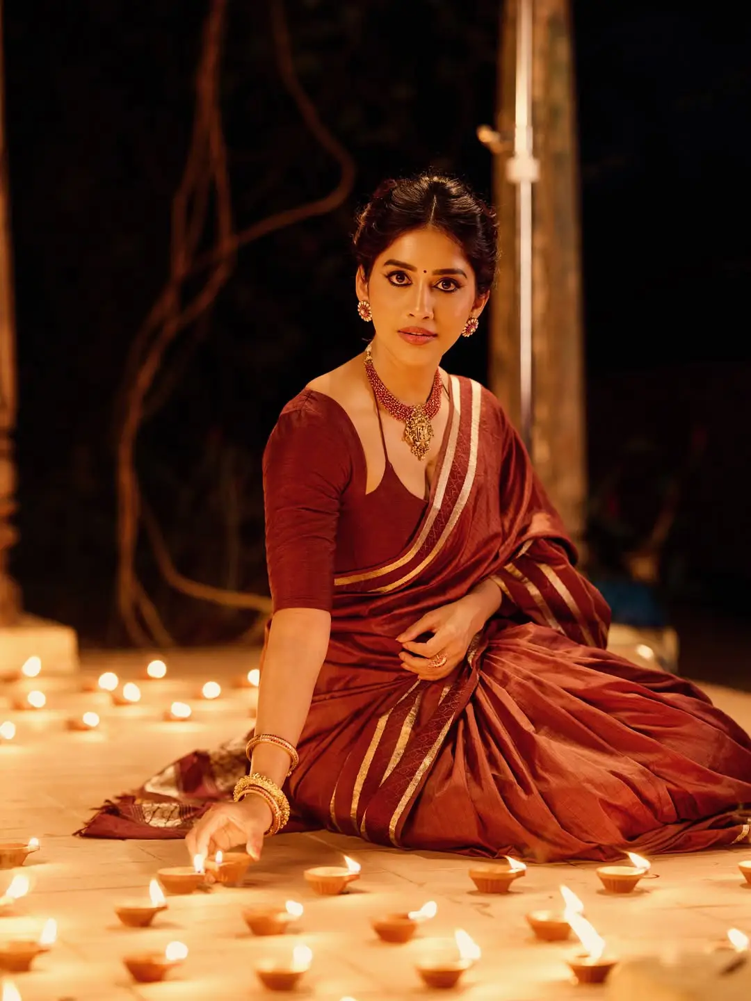 Nabha Natesh Diwali celebration photos are going viral on social media.