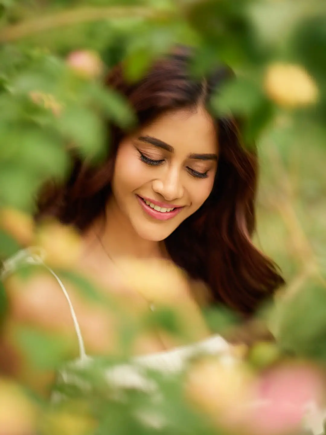 Nabha Natesh cute photos in a white frock goes viral on social media