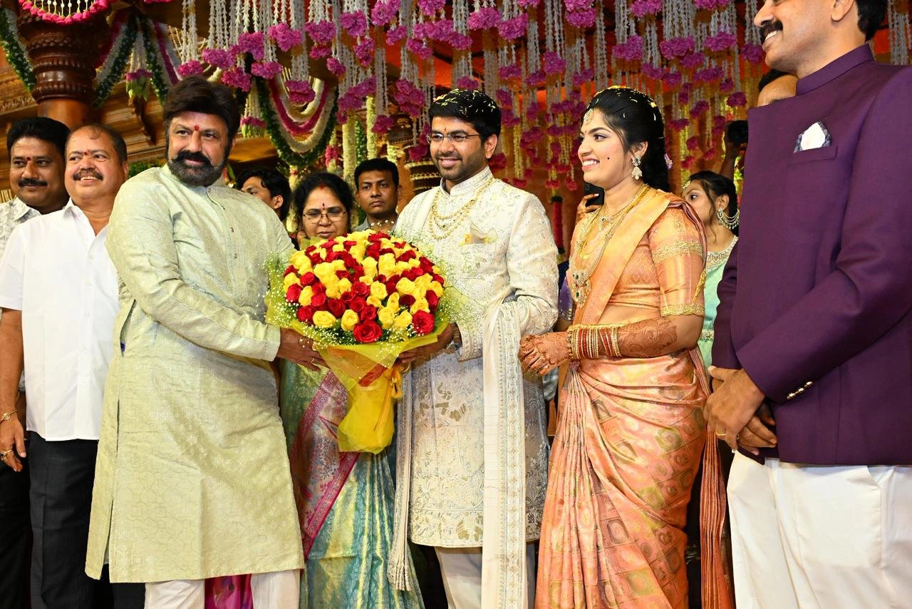 Nara Lokesh Balakrishna attends Janasena MLA Son Marriage