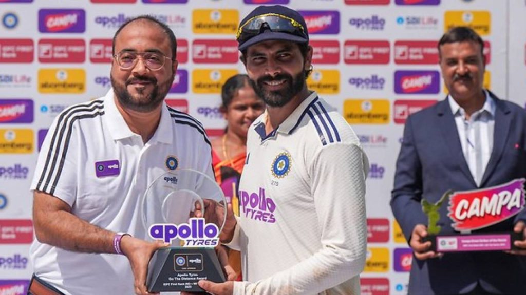 Only Sachin Tendulkar has more Player of the match award than Ravindra Jadeja in Indian Test Cricket