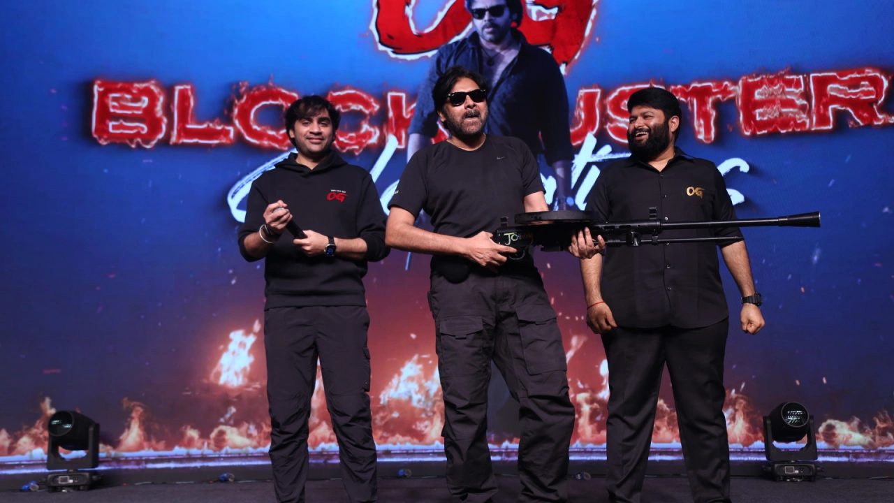 Pawan Kalyan Stylish Looks in OG Success Meet