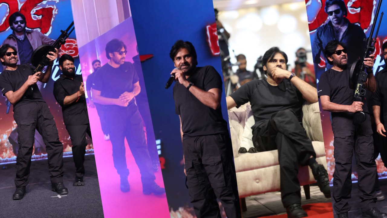 Pawan Kalyan : జానీ గన్‌ తో పవర్ స్టార్ స్టైలిష్ పోజులు.. బ్లాక్ డ్రెస్ లో కళ్యాణ్ బాబు కల్ట్ లుక్స్.. ఆ స్వాగ్ చూడు తమ్ముడు..