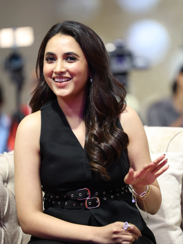 Priyanka Mohan Cute Looks in Black Dress at OG Success Meet