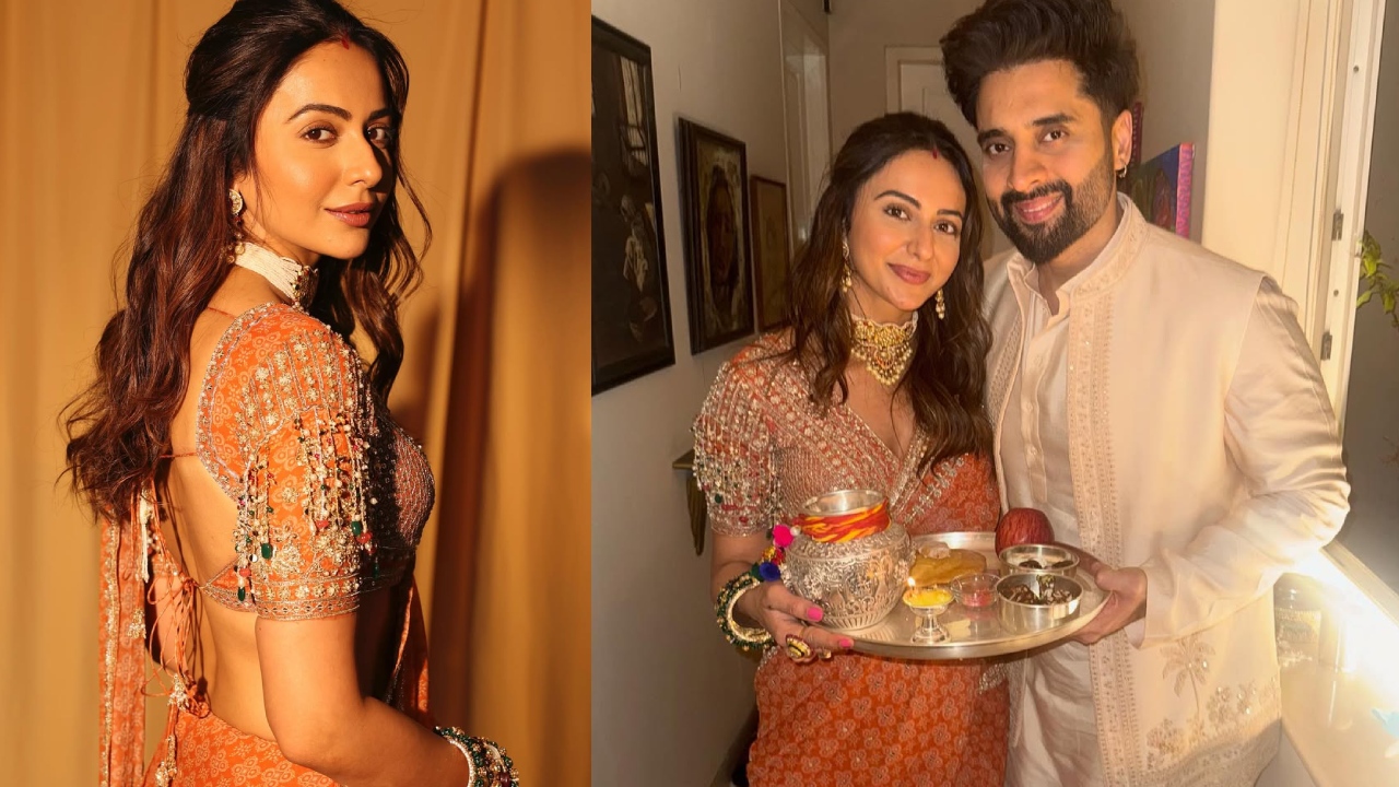 Rakul Preet Singh : భర్తతో హీరోయిన్ రకుల్ ప్రీత్ సింగ్ కర్వా చౌత్.. ఫొటోలు..