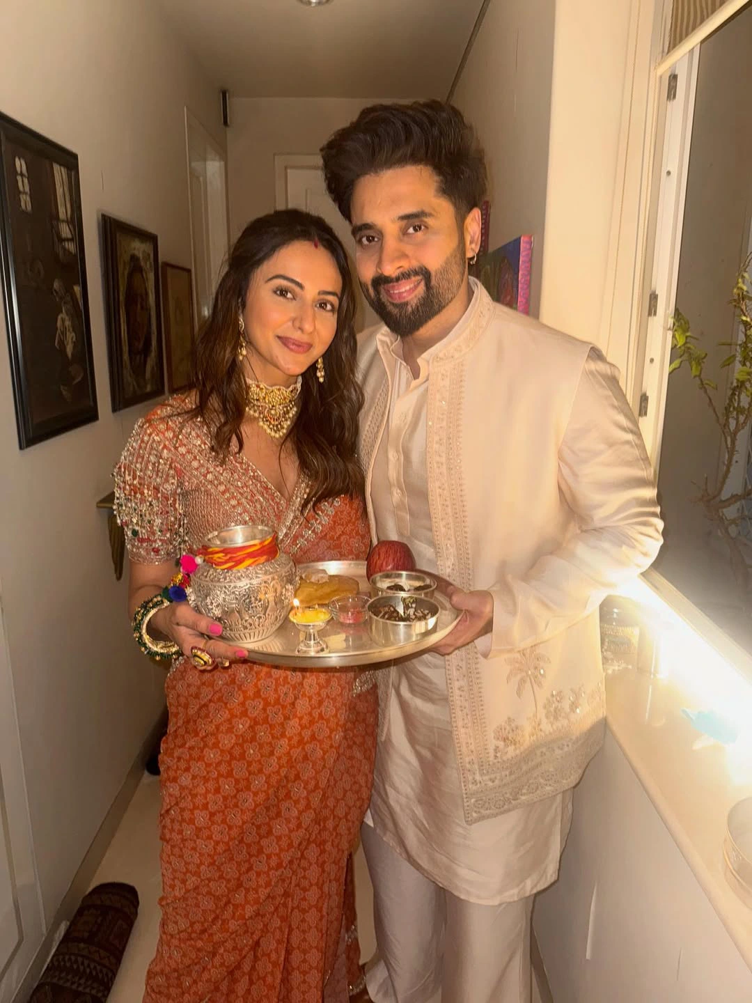 Rakul Preet Singh Celebrates Karwa Chauth with Jackky Bhagnani