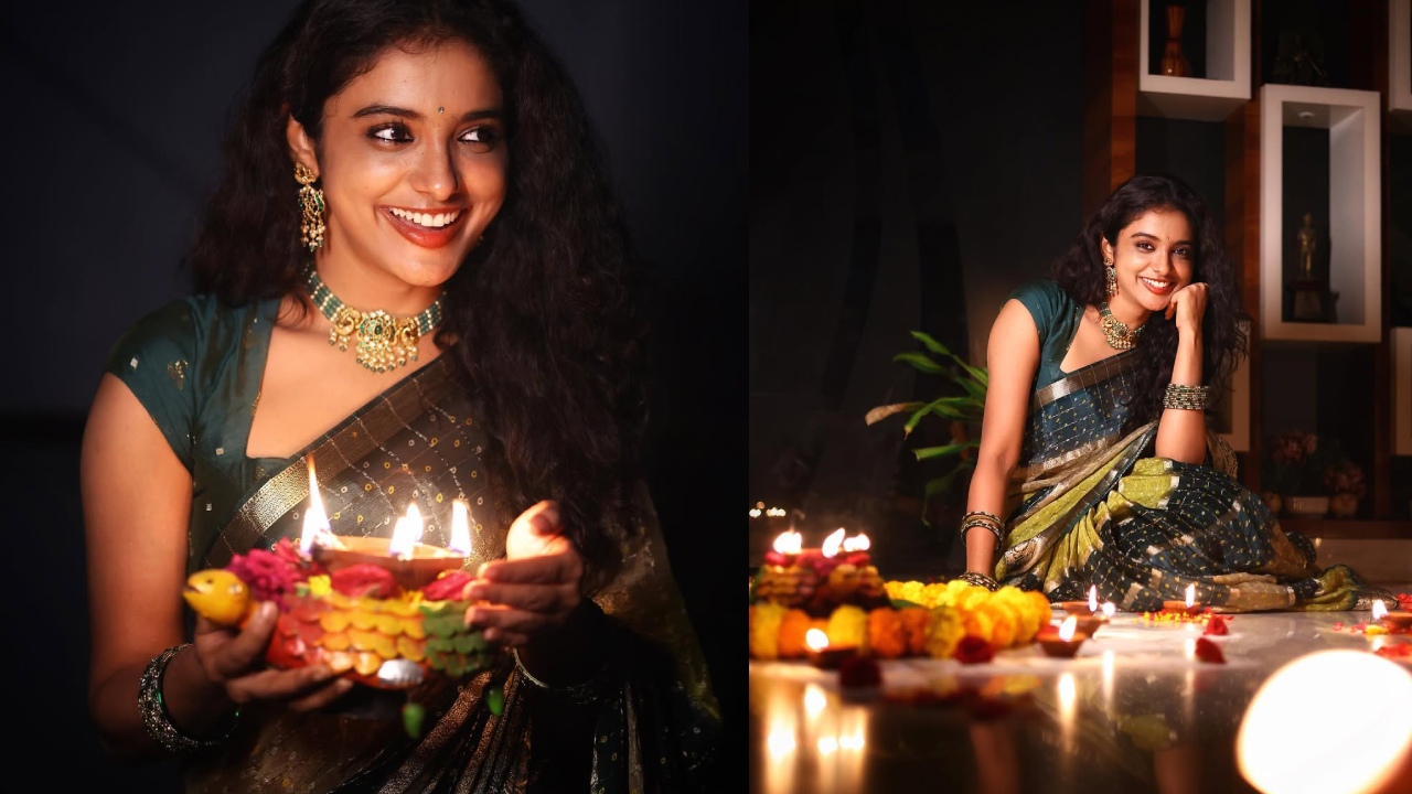 Roopa Koduvayur : చీకట్లో వెలుతురులు విరజిమ్ముతూ.. రూప కొడువాయూర్ దీపావళి స్పెషల్ ఫొటోలు..