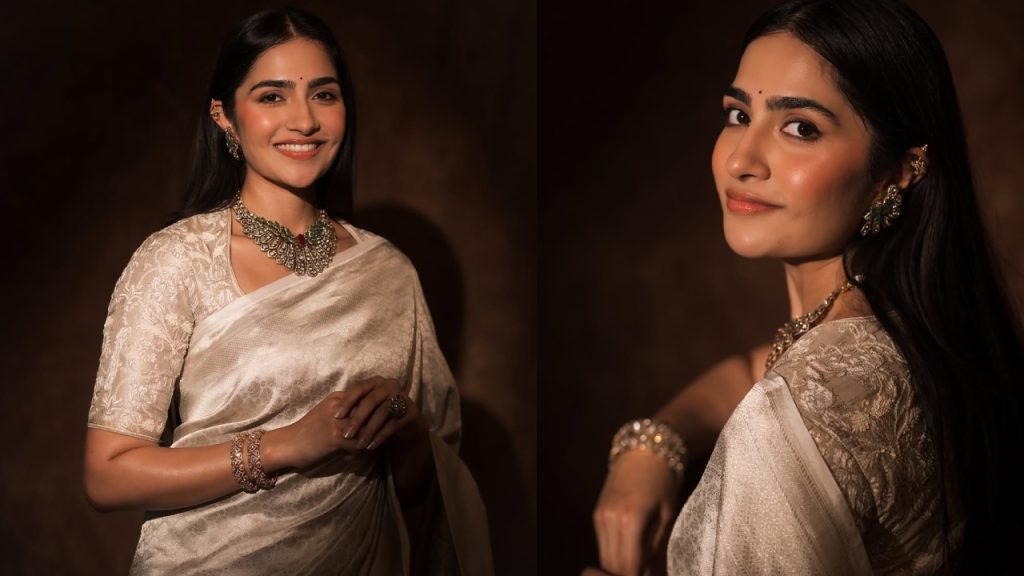 Rukmini Vasanth Cute Looks in Saree