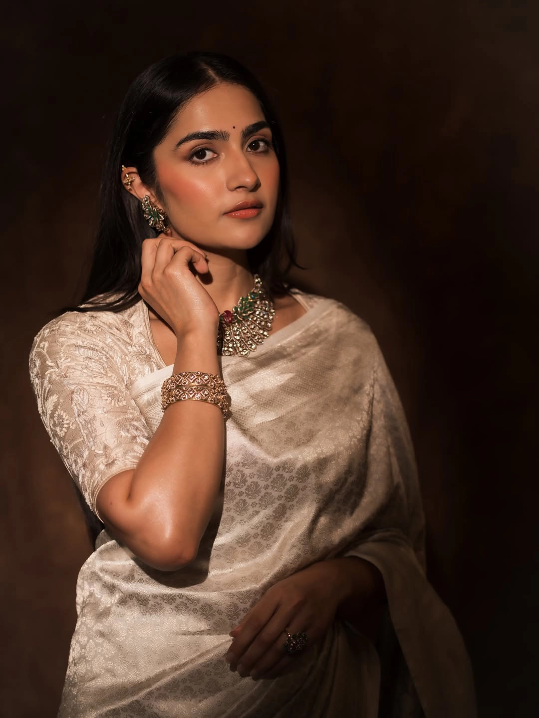 Rukmini Vasanth Cute Looks in Saree