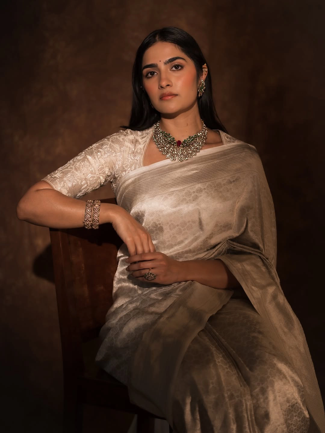 Rukmini Vasanth Cute Looks in Saree