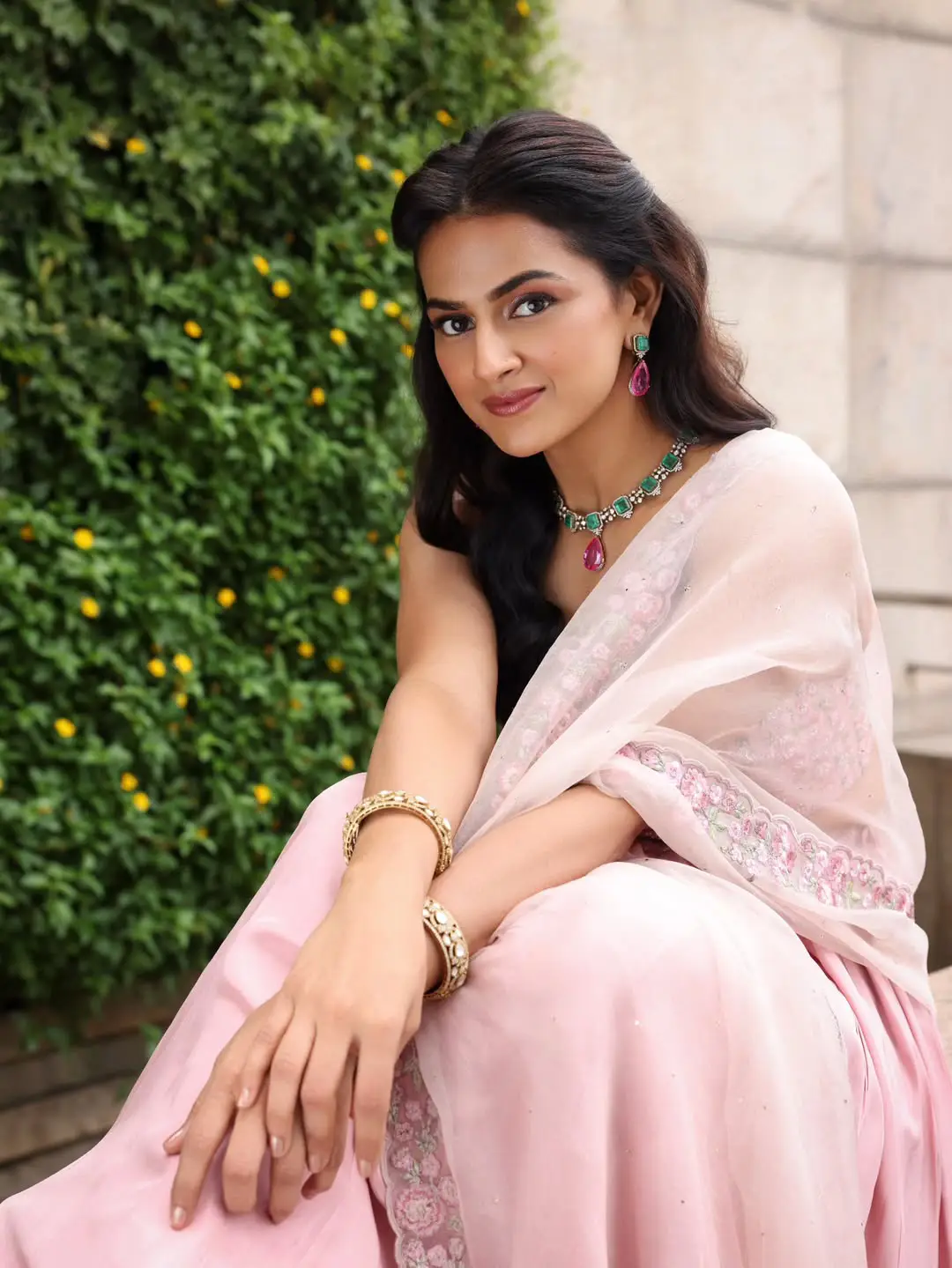 Shraddha Srinath is shaking up social media with a pink dress.