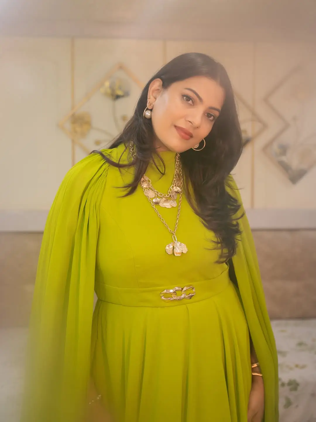 Singer Geetha Madhuri's photos in a green dress are going viral on social media.