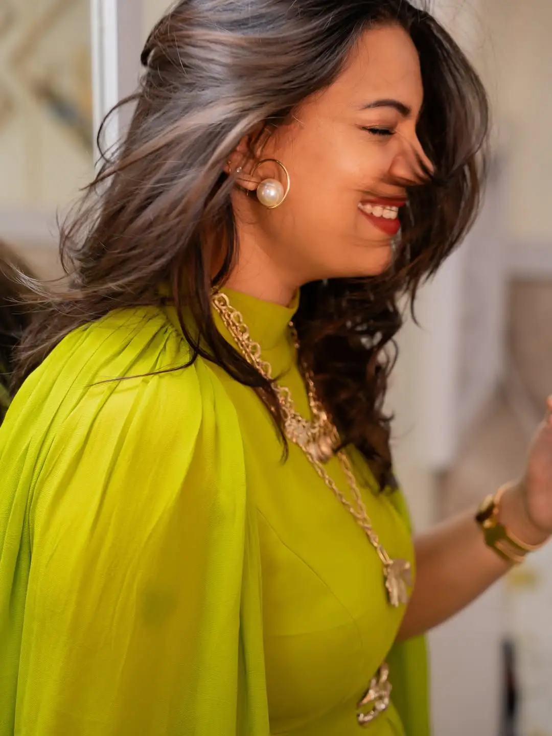 Singer Geetha Madhuri's photos in a green dress are going viral on social media.