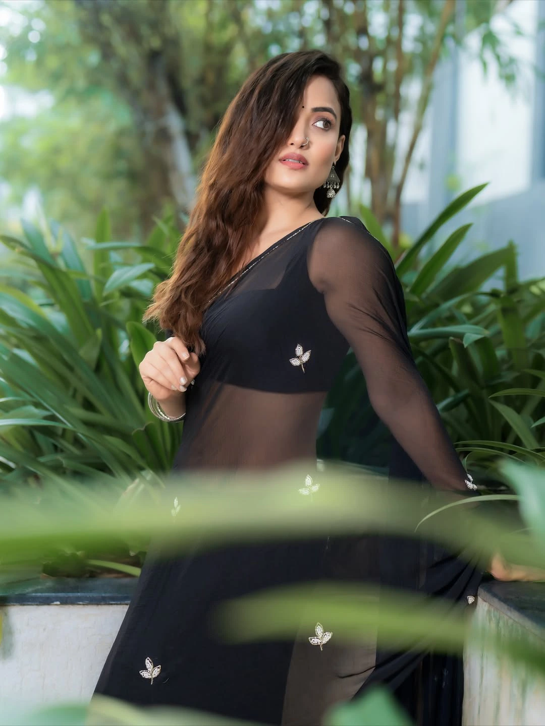 Siri Hanumanthu Stunning Looks in Black Saree