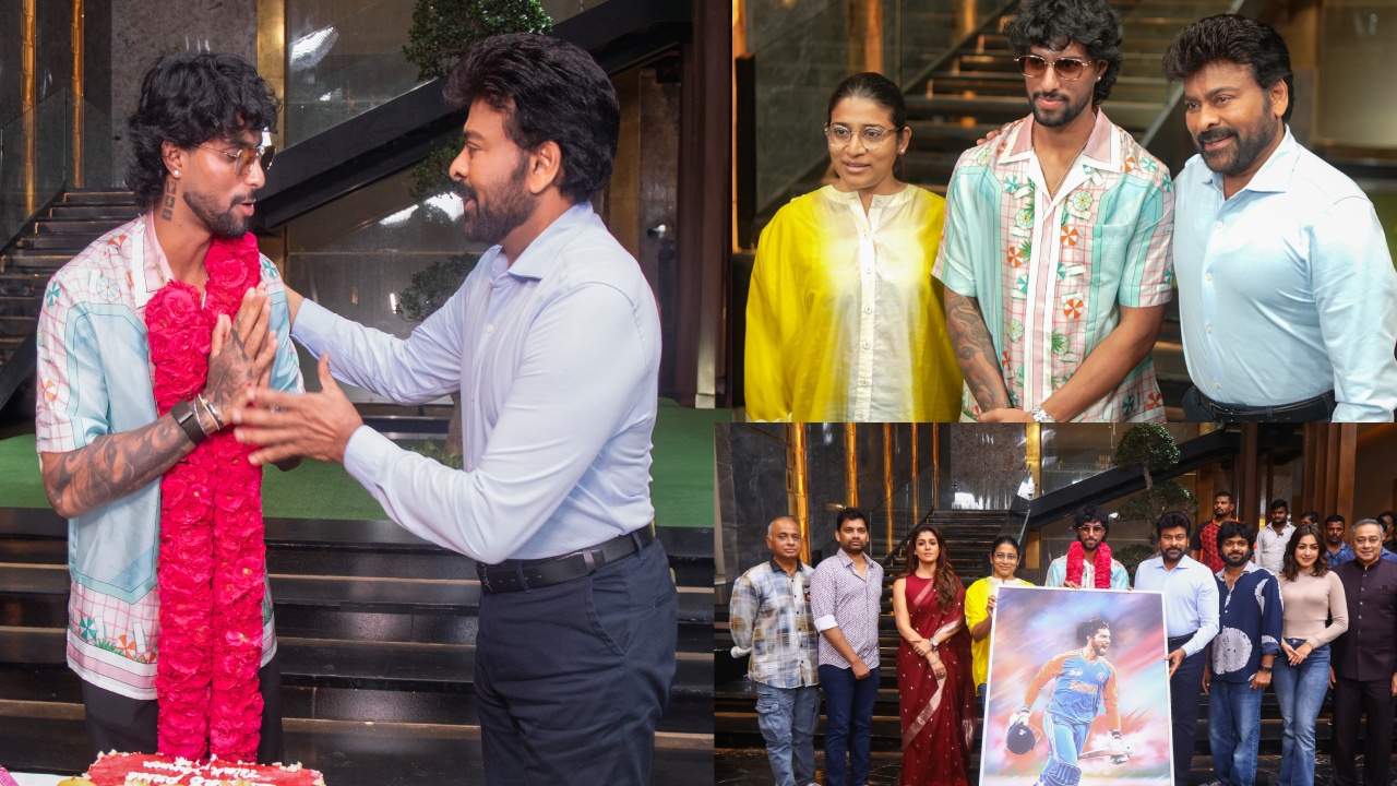 Chiranjeevi-Tilak Varma : మన శంకర వరప్రసాద్ గారు సెట్ లో తిలక్ వర్మ.. ఫోటోలు..