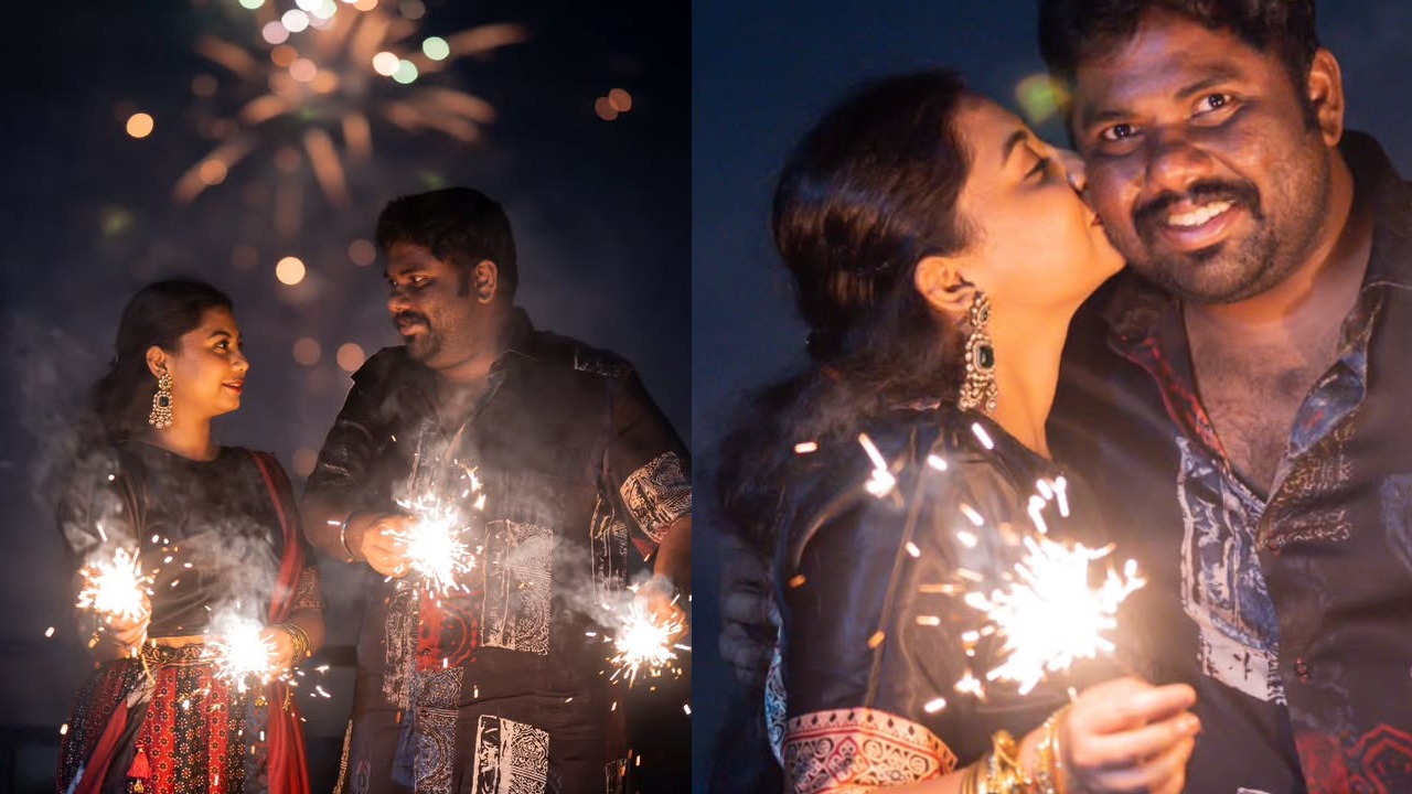 Viva Harsha : భార్యతో కమెడియన్ వైవా హర్ష దీపావళి సెలబ్రేషన్స్.. క్యూట్ ఫొటోలు వైరల్..