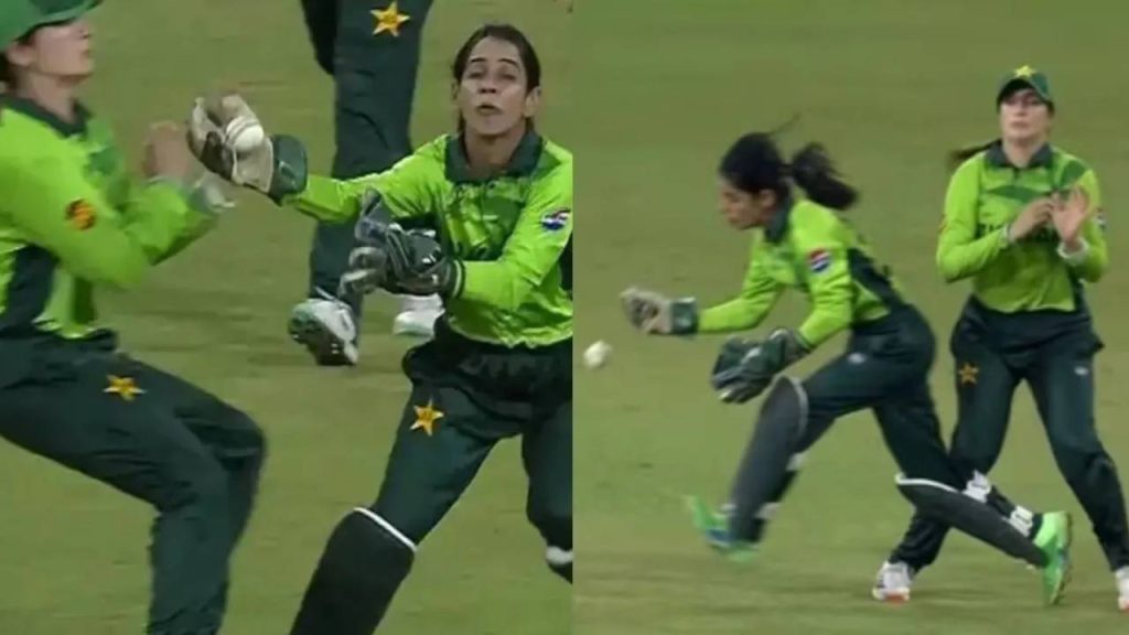 Womens ODI World Cup 2025 IND w Vs PAK w Pakistan Fielders Collide Miss Catch
