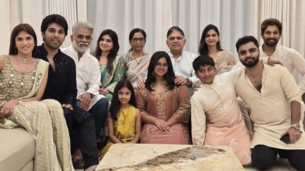 Allu Family Diwali Special Photo goes Viral Allu Sirish Wife Nayanika Face Revealed