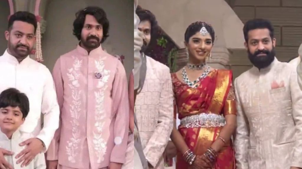 NTR Hungama at his Brother in Law Narne Nithiin Wedding