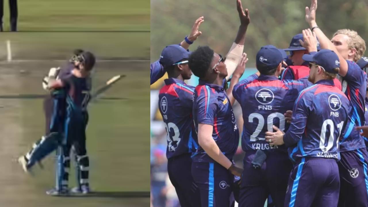 NAM vs SA: టీ20 క్రికెట్లో పెను సంచలనం.. ఏంటి బ్రో ఇలా ఆడారు.. దిమ్మతిరిగే షాకిచ్చారుగా.. చివరి ఓవర్లో మాత్రం మెంటలెక్కించారు.. వీడియో వైరల్ NAM vs SA: టీ20 క్రికెట్లో పెను సంచలనం.. ఏంటి బ్రో ఇలా ఆడారు.. దిమ్మతిరిగే షాకిచ్చారుగా.. చివరి ఓవర్లో మాత్రం మెంటలెక్కించారు.. వీడియో వైరల్