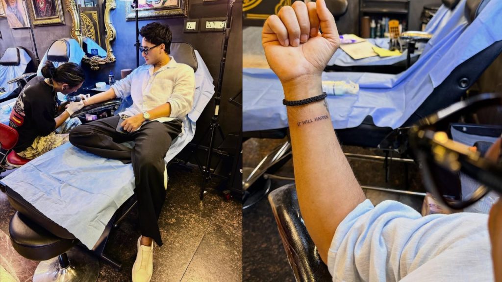 Abhishek Sharma Gets Motivational Tattoo On Right Hand