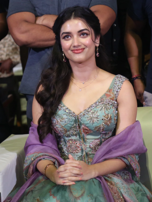 Bhagyashri Borse Cute Photos from Andhra King Taluka Trailer Launch Event