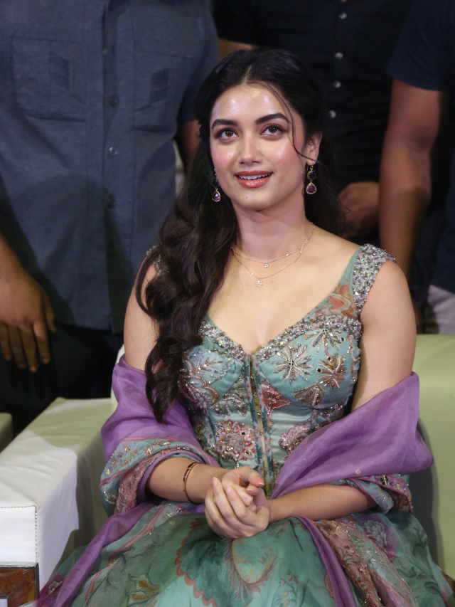 Bhagyashri Borse cute Photos from Andhra King Taluka Trailer Launch Event