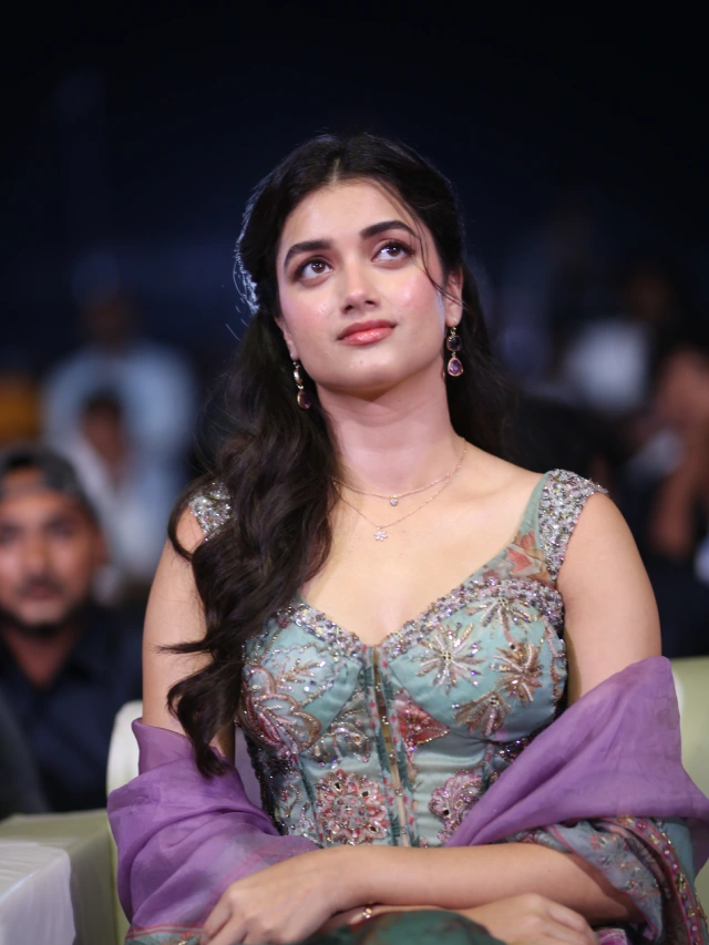 Bhagyashri Borse Cute Photos from Andhra King Taluka Trailer Launch Event