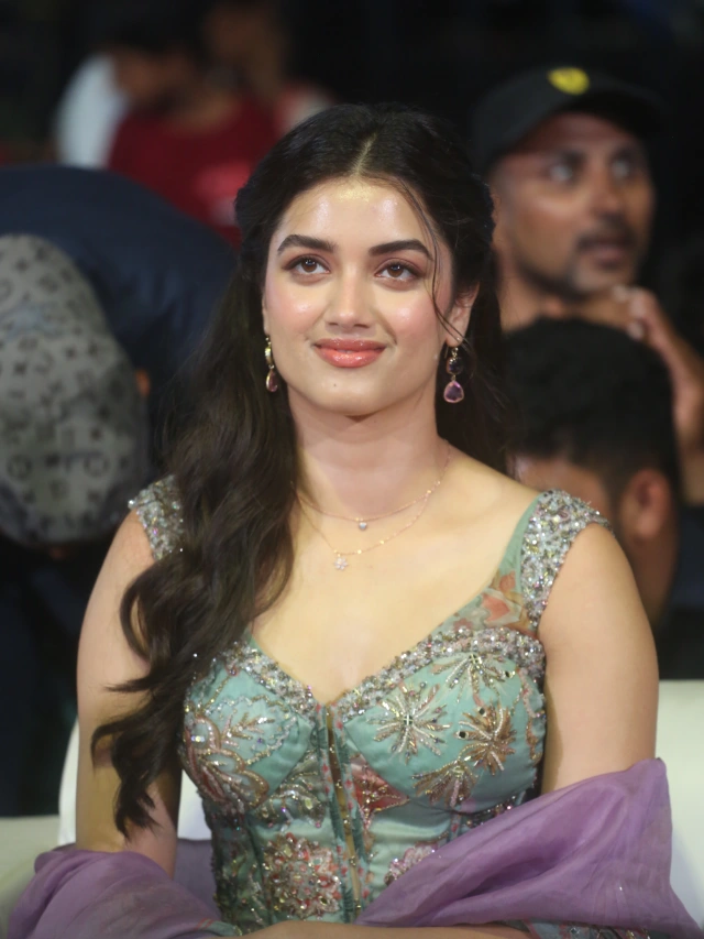 Bhagyashri Borse Cute Photos from Andhra King Taluka Trailer Launch Event