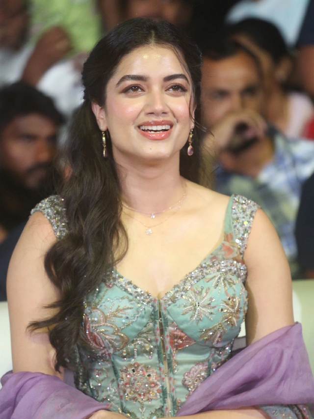 Bhagyashri Borse Cute Photos from Andhra King Taluka Trailer Launch Event