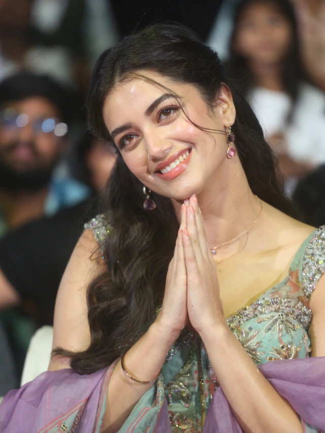 Bhagyashri Borse Cute Photos from Andhra King Taluka Trailer Launch Event