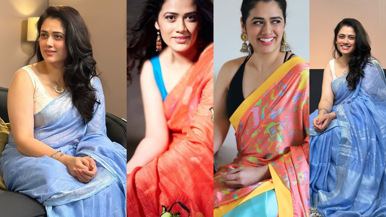 Girija Oak Godbole : రీసెంట్ సోషల్ మీడియా సెన్సేషన్ గిరిజ ఓక్ ఫొటోలు.. స్లీవ్ లెస్ బ్లౌజ్ లతో చీరకట్టులో అందంగా..