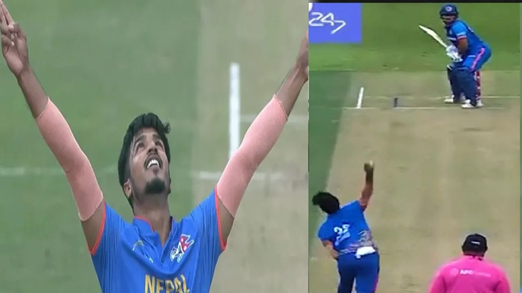 Hong Kong Sixes 2025 Nepal bowler Rashid Khan takes hat trick against Afghanistan