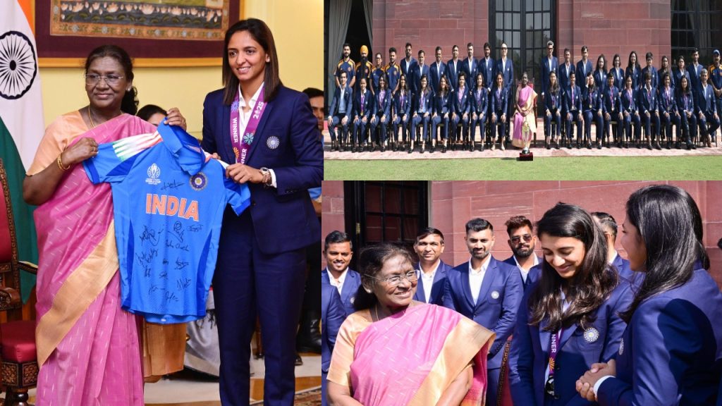 Indian Women Cricket team meet President Droupadi Murmu at Rashtrapati Bhavan
