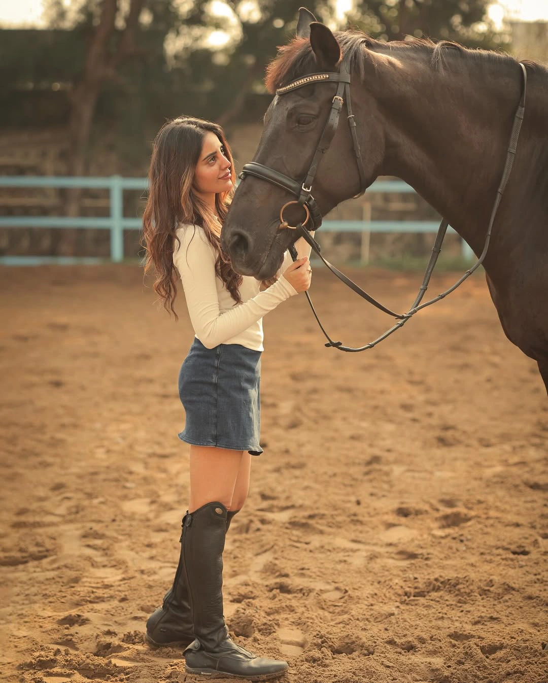 Kushitha Kallapu Dazzling Poses with Horse