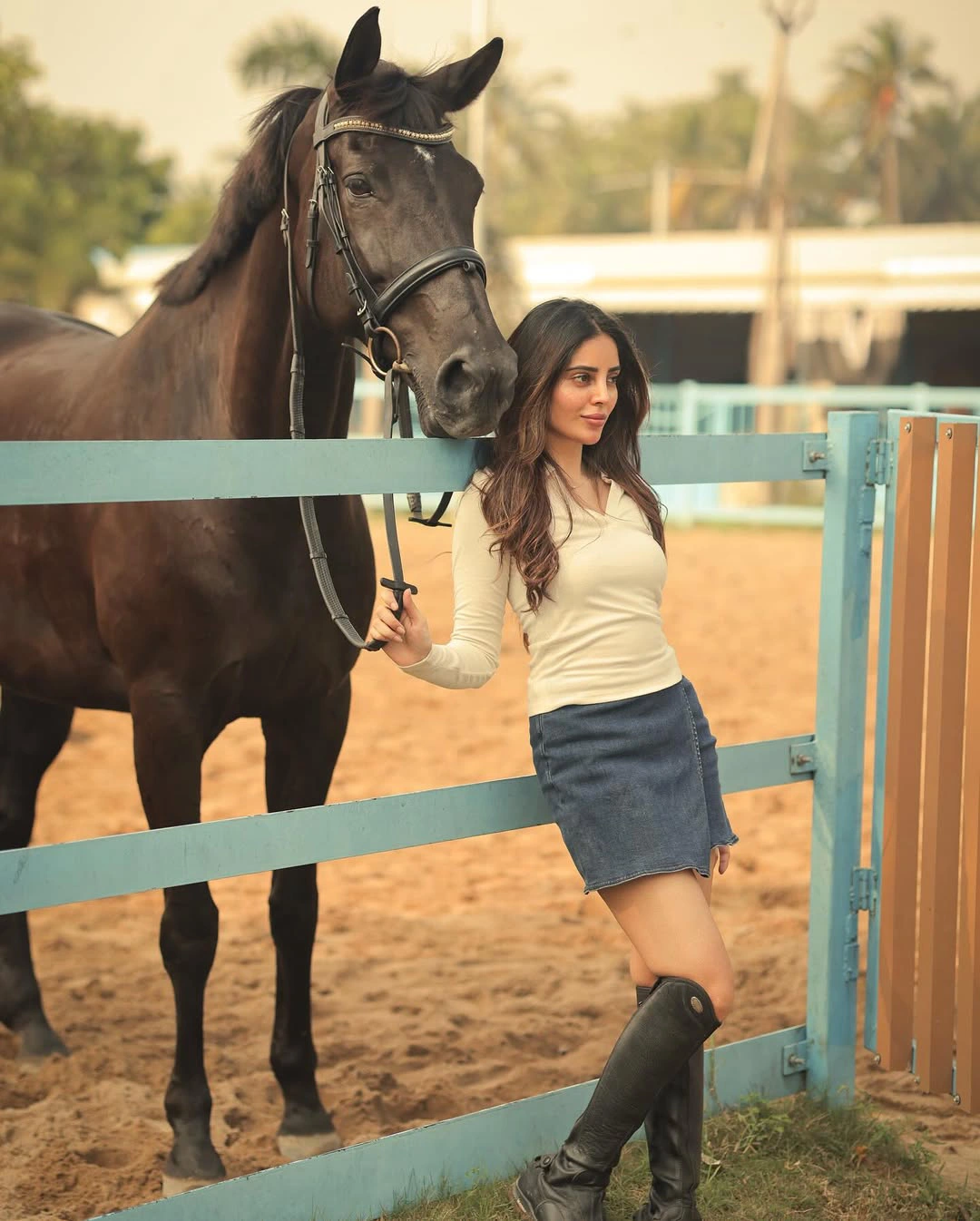 Kushitha Kallapu Dazzling Poses with Horse